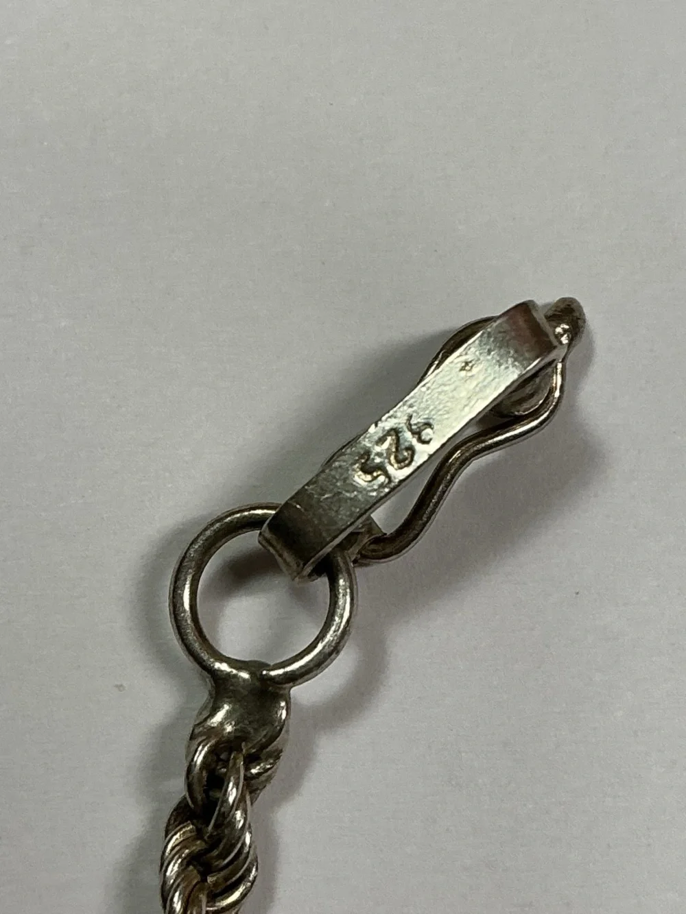 Sterling Silver Rope Style Bracelet. 7.5 inches long